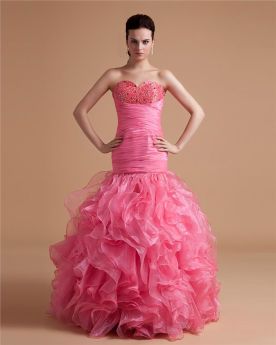 Luxury Organza Ball Gown Long Quinceanera Prom Dress For Occasions Appliques Ruffle Backless