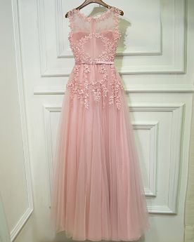 Dress For Wedding Guest Fit And Flare Elegant Bohemian Formal Dresses Blush Pink Bridesmaid Dresses Lace