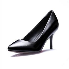 Red Bottoms Leather 8 cm Black High Heel Classic Stiletto Heels Simple Pointed Toe Pumps