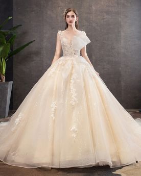 Wedding Dresses Sparkly Sequin Ball Gown Glitter Gorgeous Church Open Back Sleeveless