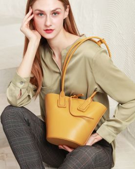 Fashion Shoulder Bag Yellow Bag Going Out With Top Handle Beautiful Bucket Bag