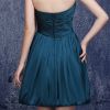 Cocktail Dresses Semi Formal Dresses Fit And Flare Strapless Simple Short Chiffon Cute Dark Blue